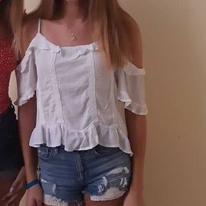 White off the shoulder top from Garage